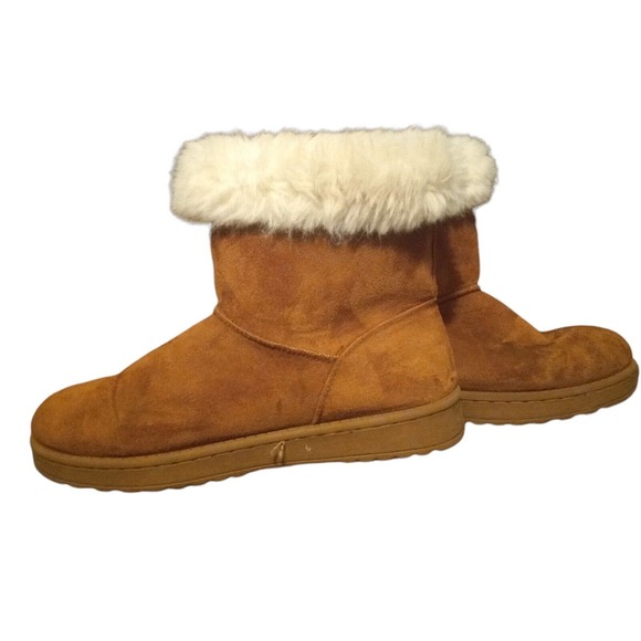 Women's Fur Lined Boots by SO (Kohls) Brown Faux Suede Size 8 M US - Picture 3 of 6